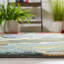 Tapis crocheté à la main à motif floral bleu / jaune / gris Doyle-22211947
