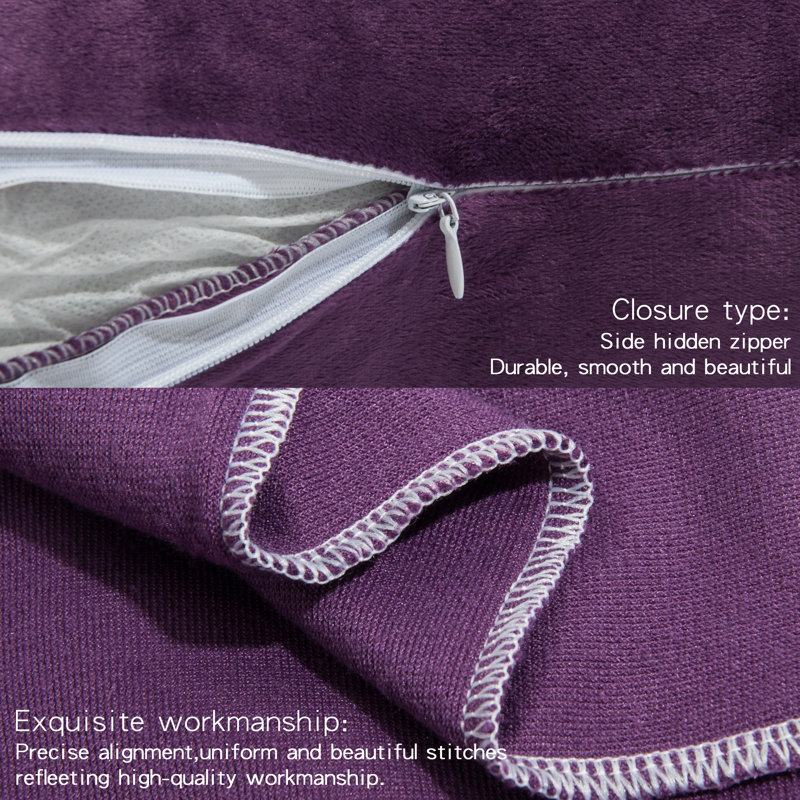 Velvet Reversible Pillow Cover, Purple