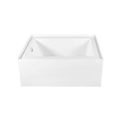 Kingston Brass Aqua Eden 60-Inch Acrylic Rectangular 3-Wall Alcove Tub, Hand Drain
