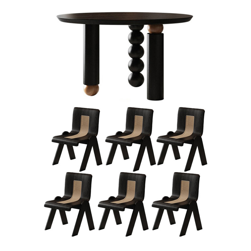 Select a high-end solid wood table set, 29.52"H x 51.18"L x 51.18"W