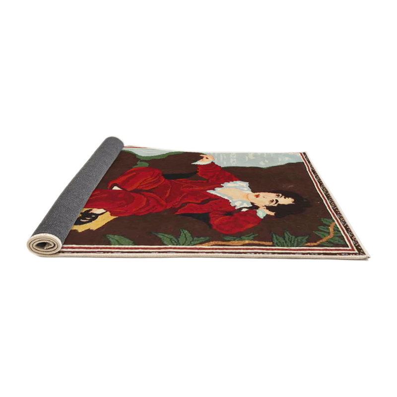 Tapis traditionnel brun / rouge Coolnagoppoge, Carré 6 pi