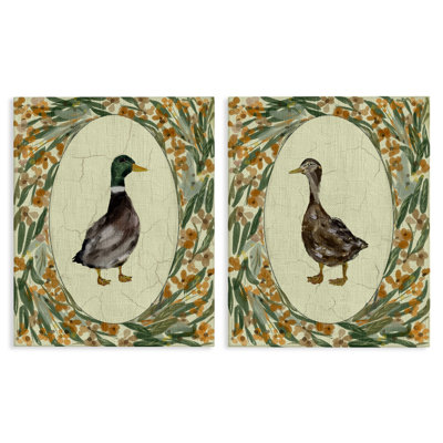 Ensemble de 2 toiles Country Country Duck Portraits, design par Yen