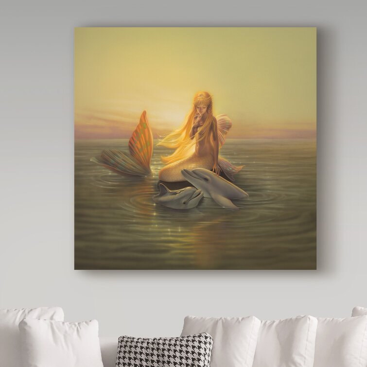 'One Love Mermaid' Graphic Art Print on Wrapped Canvas