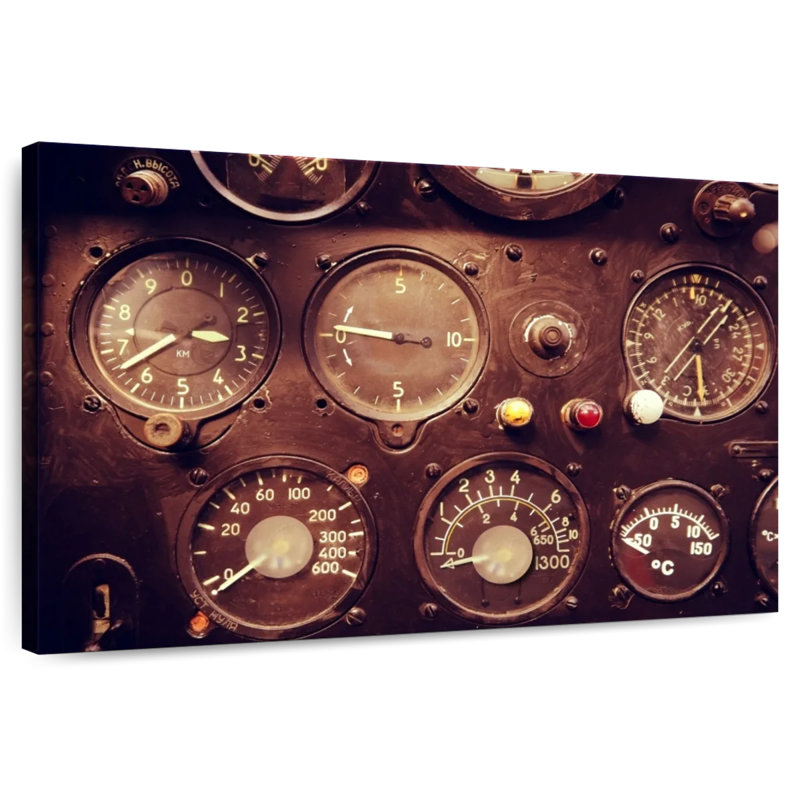 Mehar Vintage Airplane Controls, 20" H x 30" W