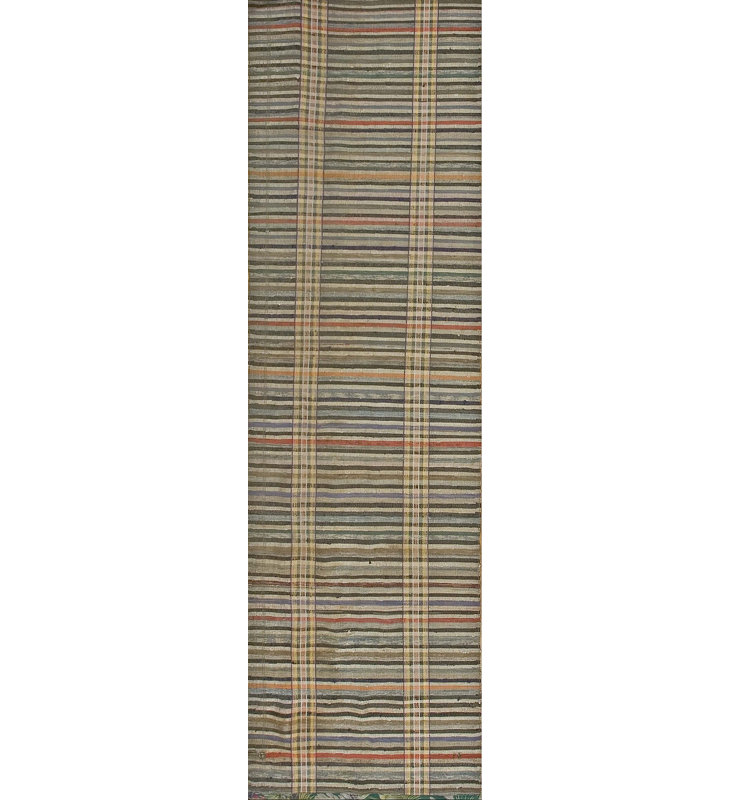 Antique American Rag Rug Hallway Runner Wool
