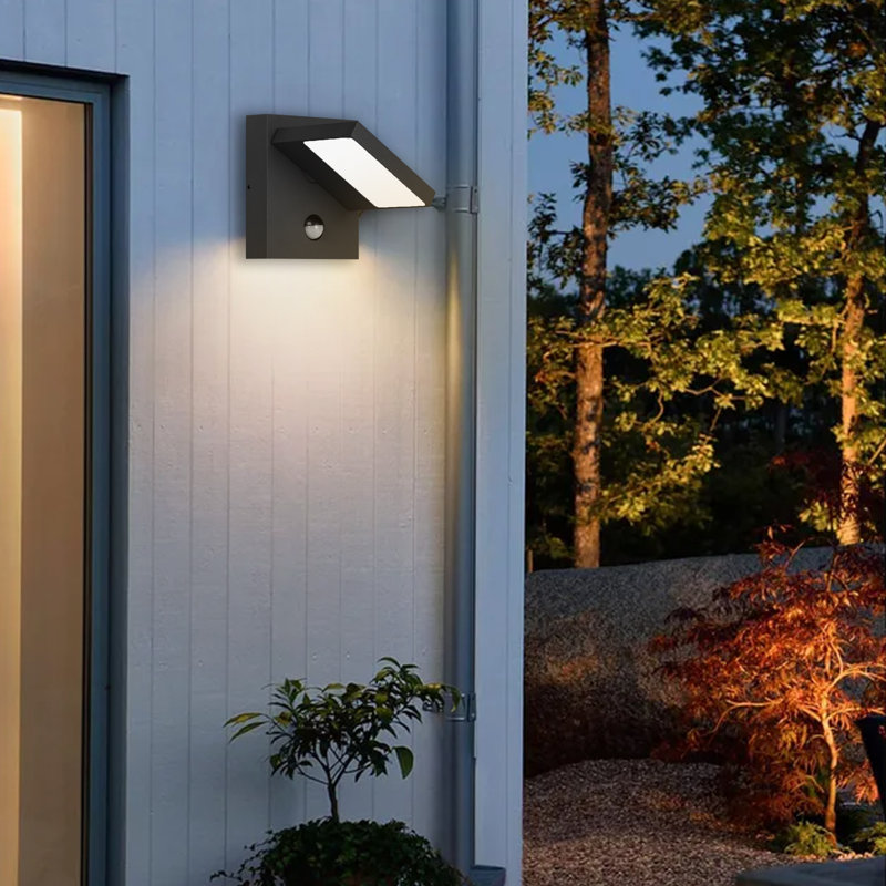 Mara Wall Light Outdoor LED Wall Mount Lamp Wall Sconce Lighting with Motion Sensor Lantern Fixture, Black