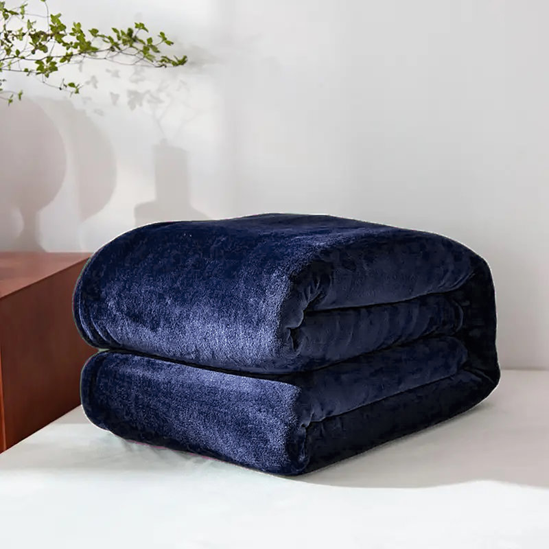 Plain Weave / Muslin Throw Blanket, Queen, Navy