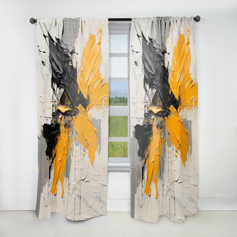 Arlinda - Collages Curtain - Room Darkening Abstract Curtain - 1 Panels, 52" W x 84" L