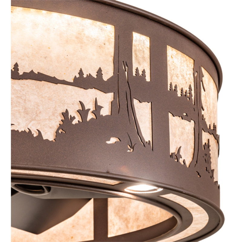 Quiet Pond LED Flush Mount Ceiling Fan
