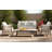 Naomie 4-Piece Acacia Loveseat Seating Set with Olefin Linen