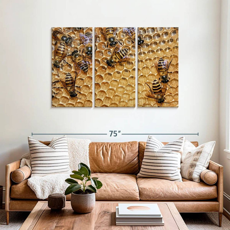 Brampt Honeycomb Bees, 36" H x 57" W