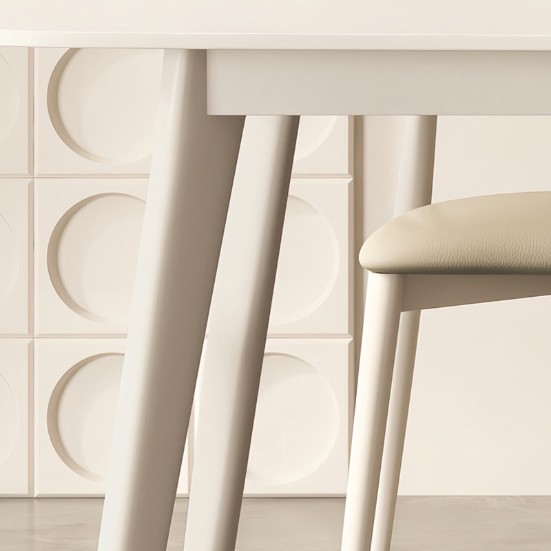 Table de salle à manger blanche Wabi-sabi, H 29,5 po x L 62,9 po x l 35,4 po