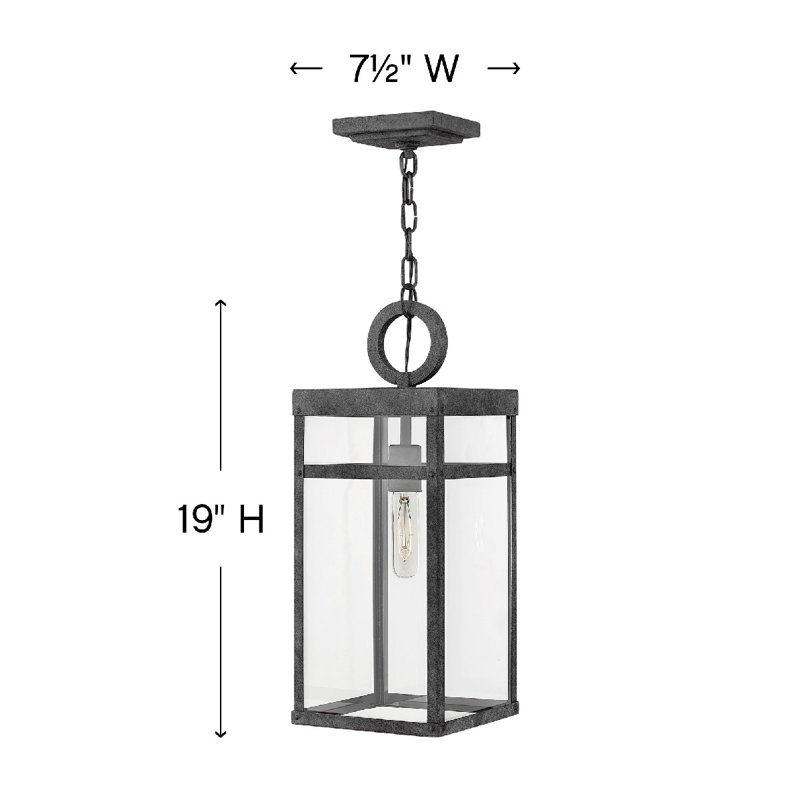 Medium Hanging Lantern, Aged Zinc