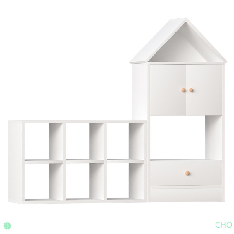 Versatile Children's Bookshelf With House-Shaped Design, Multi-Functional Storage For Books And Toys, Adjustable Placement, Durable Kids Organizer For Playroom Or Bedroom Easy Assembly & Safe For Kid