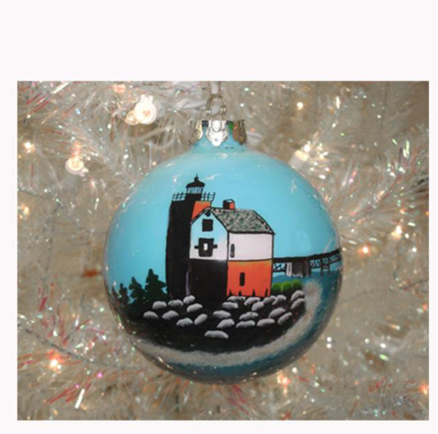 Ornement boule de Noël San Francisco, pont et phare Golden Gate, 3,25 po (82 mm)