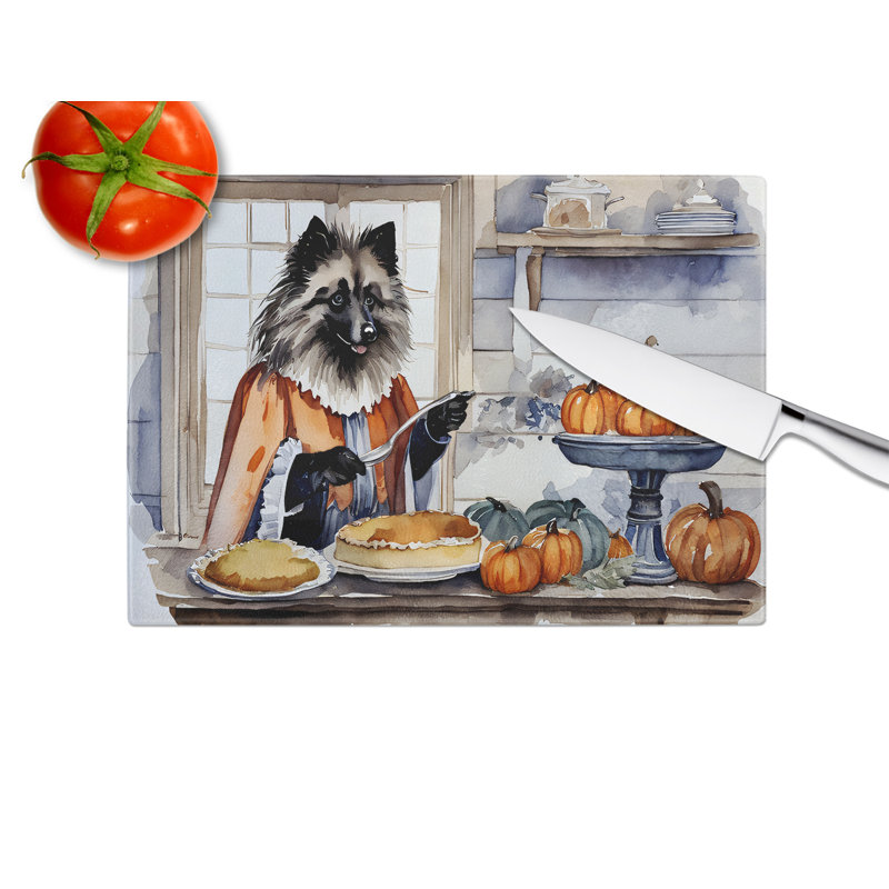 Grande planche à découper en verre Keeshond