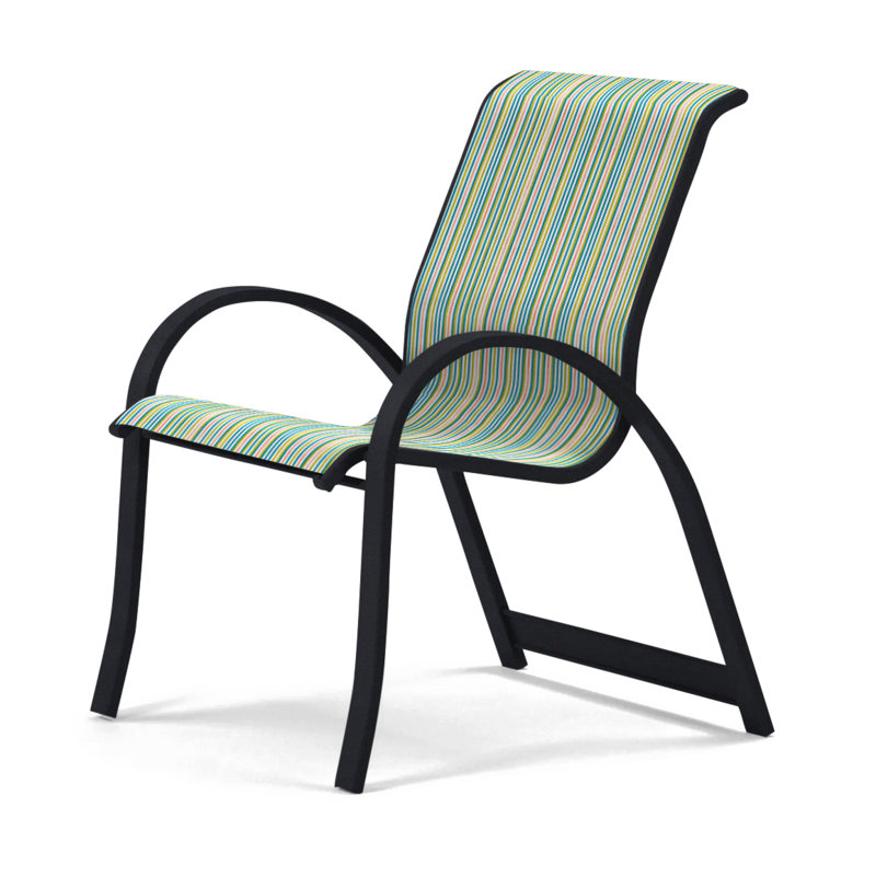 Aruba Stacking Patio Dining Armchair, Yellow, Black