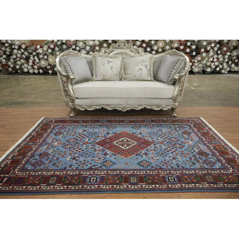Tapis traditionnel à teinture végétale 6 x 8 po