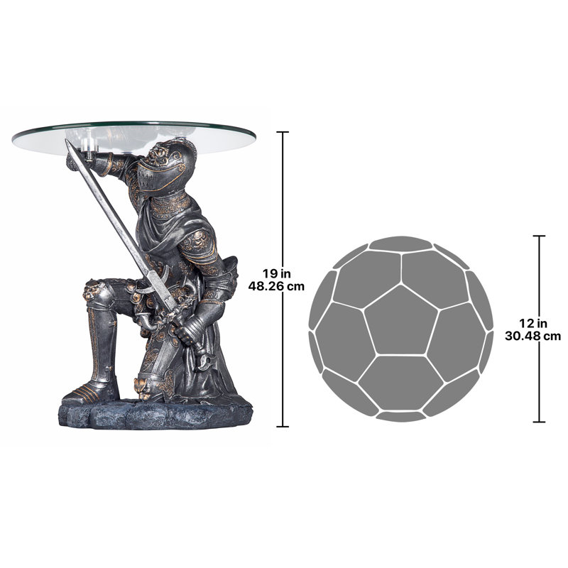 Battle Knight Glass Figurine End Table