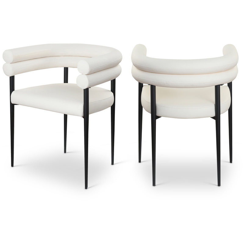 Chaise en cuir Lavina Cilton, Cuir crème végétalien