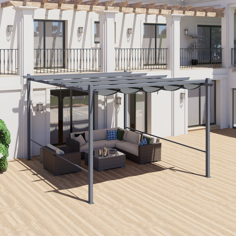 Auvent de remplacement pour pergola Aoodor, L 147,6 po x P 123,2 po, Gris