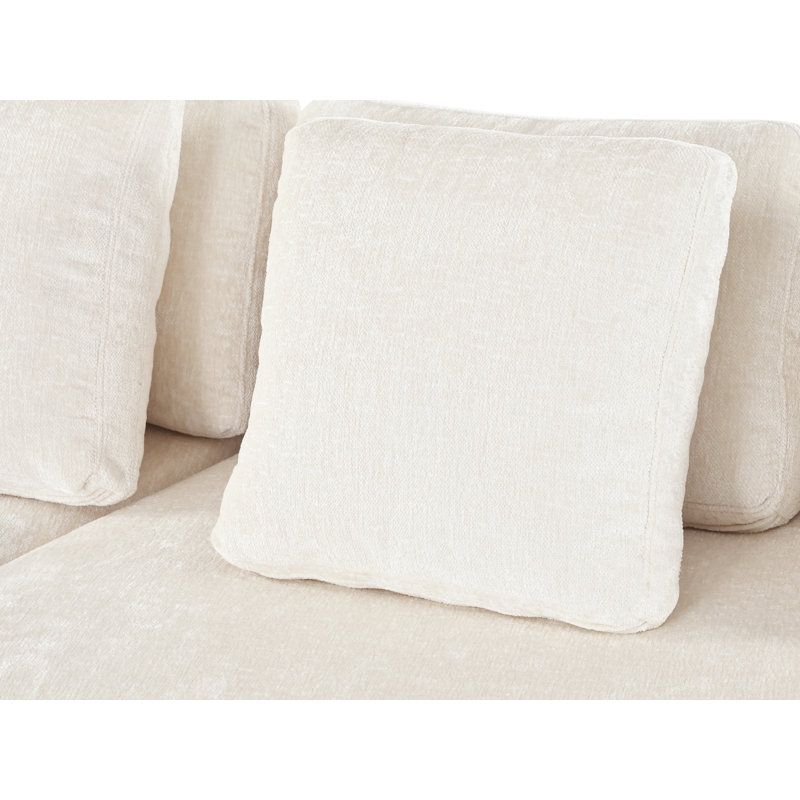 Canapé recouvert de tissu d'ameublement incurvé Boneless, Beige