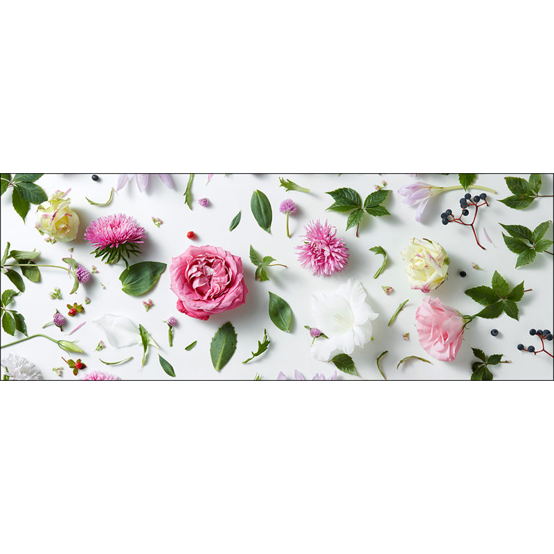 Flower Collection I Photographic Art Print on Glass, 50cm H x 125cm W x 1.4cm D