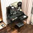 Dressing Table Makeup Vanity Table Set with Mirror, Power Outlets and Vanity Stool-341038528