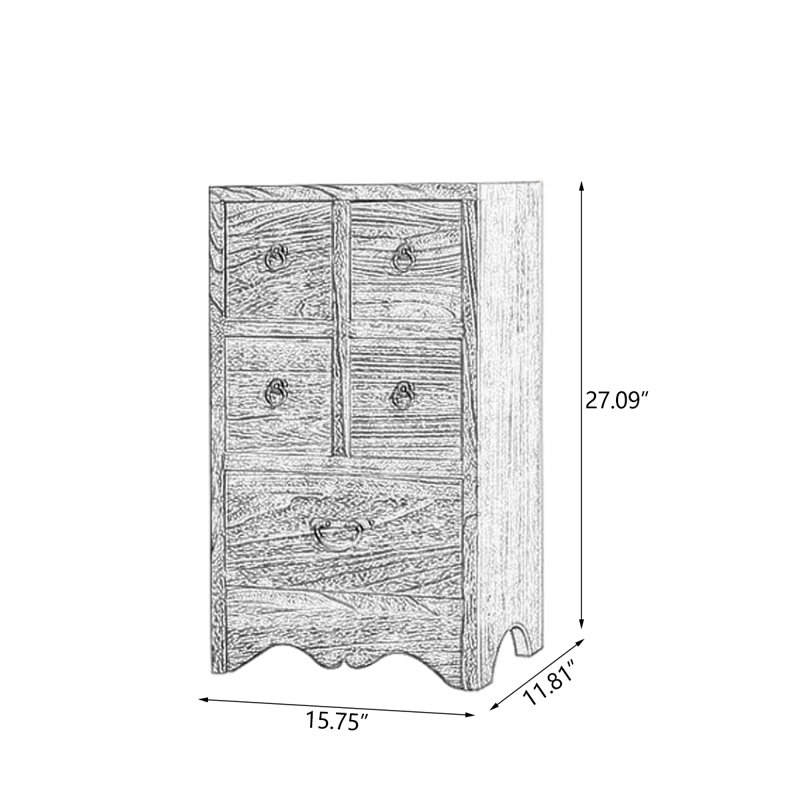 Commodes et commodes rectangulaires en bois massif brun
