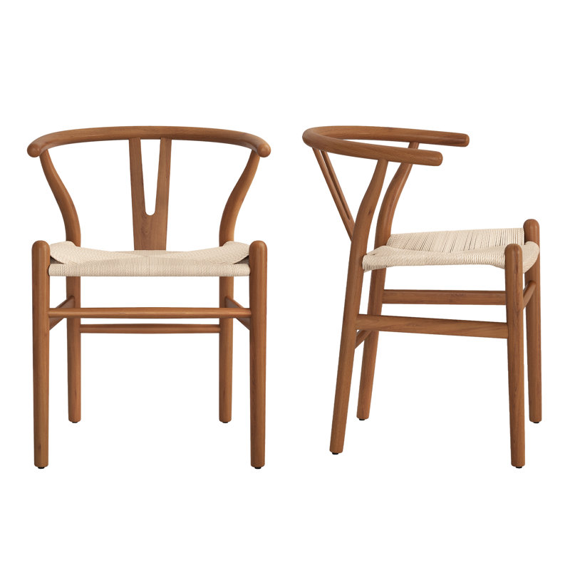 19.3" W Beech Dining Chairs, Light Brown