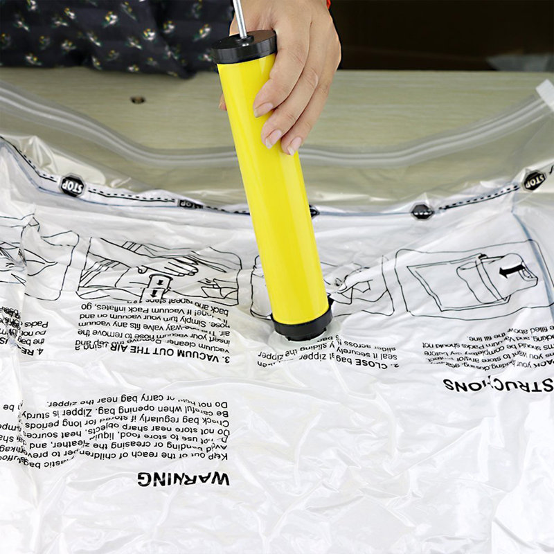 25 Vacuum Storage Bags - Compression Packs for Storing Clothes and Linens - Airtight Space-Saving Bags in 4 Sizes with Pump