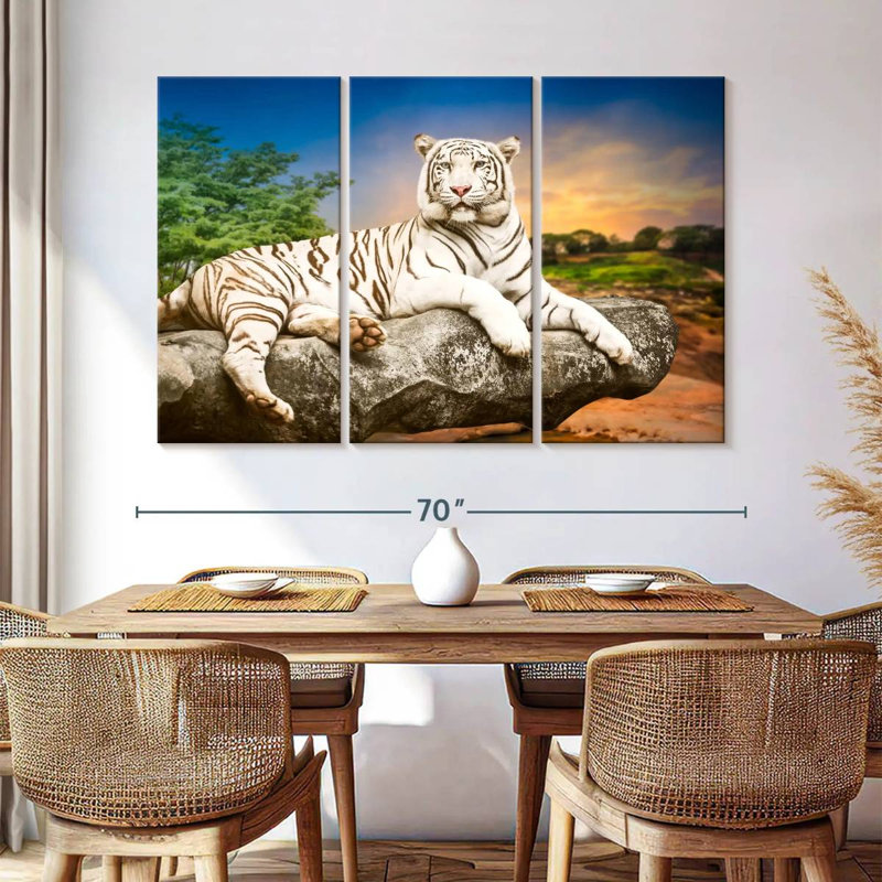 Brampt White Bengal Tiger, 42" H x 65" W