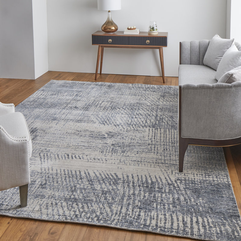 Viscose Abstract Indoor Rug, Runner 2'6" x 12'