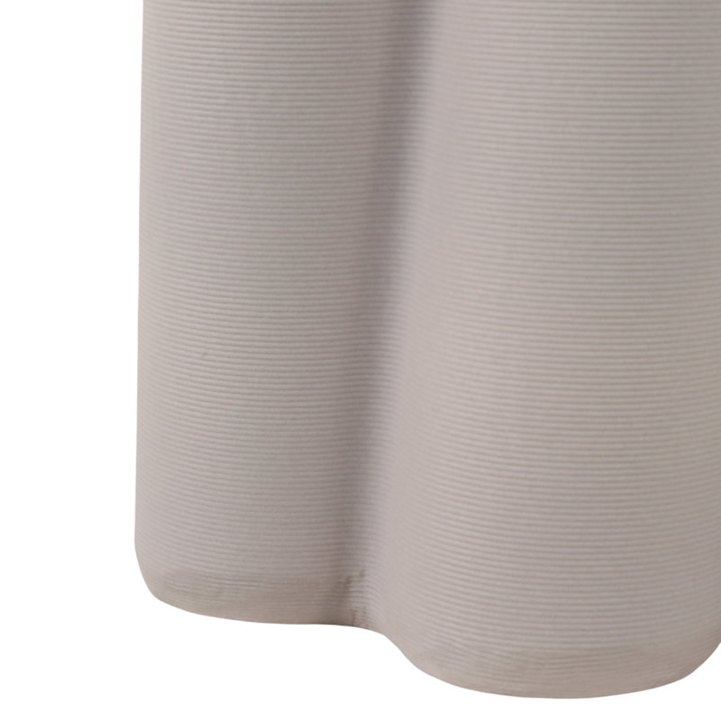 Porcelain Sculptural Vase With Textured Vertical Wave Design And Modern Curved Silhouette, 15" H x 7" W x  7" D