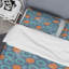 Ensemble de housse de couette en microfibre bleu / orange 3 pièces-1460906770