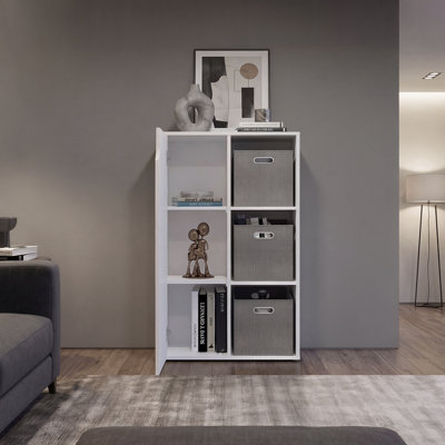 Bibliothèque Icard H 40 "avec 6 tablettes et 3 paniers - Blanc