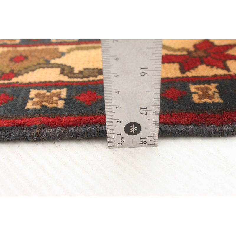 Tapis de couloir rouge en laine noué à la main de conception unique 2 pi 8 po x 9 pi 6 po Gyun