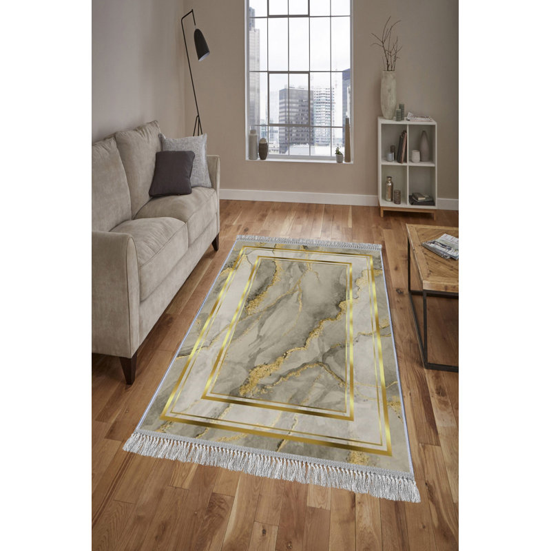 Luxurious Velvet Area Rug, 5.2 x 7.5 ft | 100% Velvet Fabric, 100% Cotton Sole, 0.4 in Pile Height | Antibacterial, Non-Slip, Machine Washable | Elegant 3D Digital Print, Perfect for Living Room & Bedroom Décor