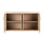 Armoire rustique à 4 portes avec placage en bois véritable, coins arrondis doux, poignées raffinées, grand espace de rangement dissimulé pour une utilisation résidentielle et fonction de fermeture en douceur, espace