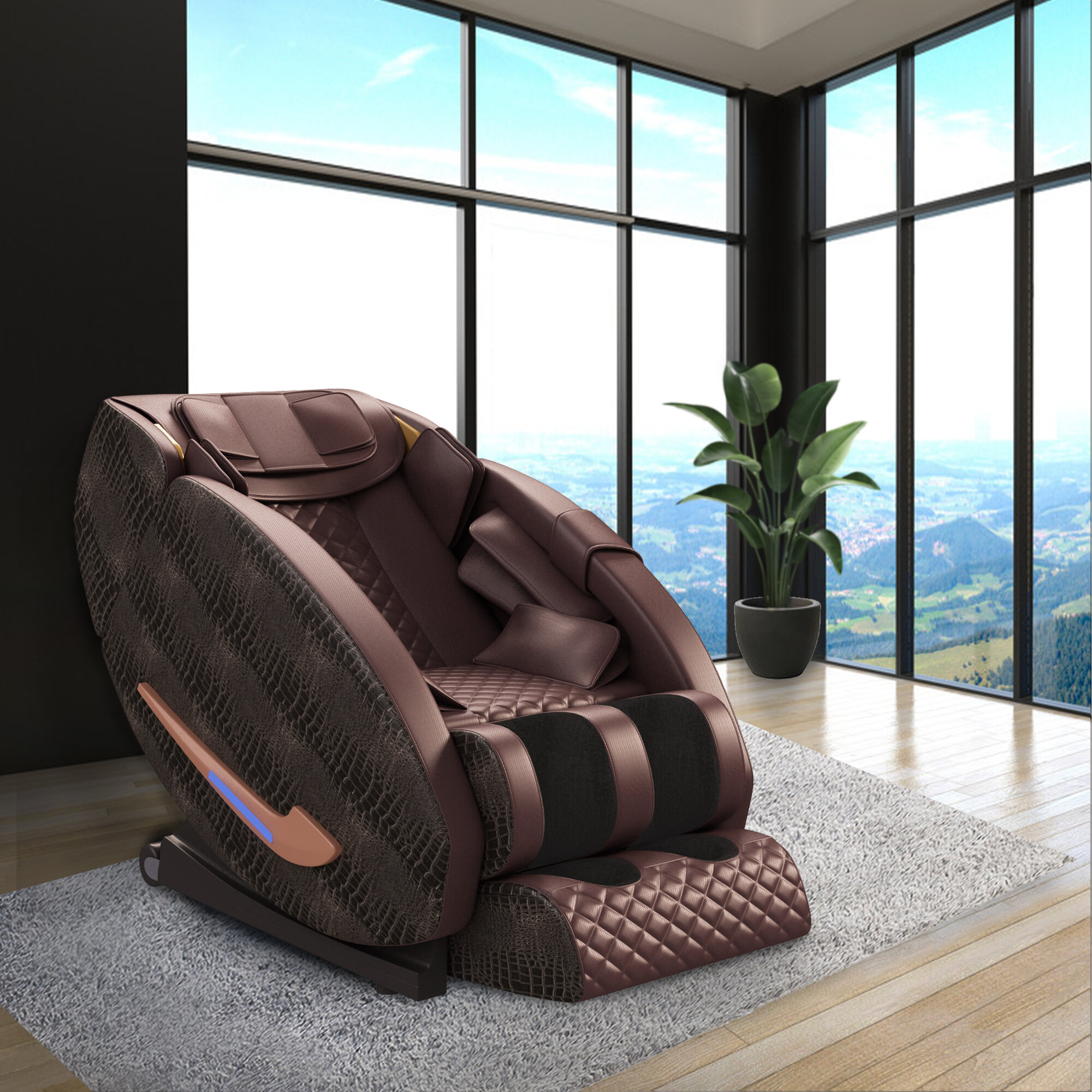 Full Body Shiatsu Zero Gravity Heating SL-Track Massage Chair with APP  Control, Anion