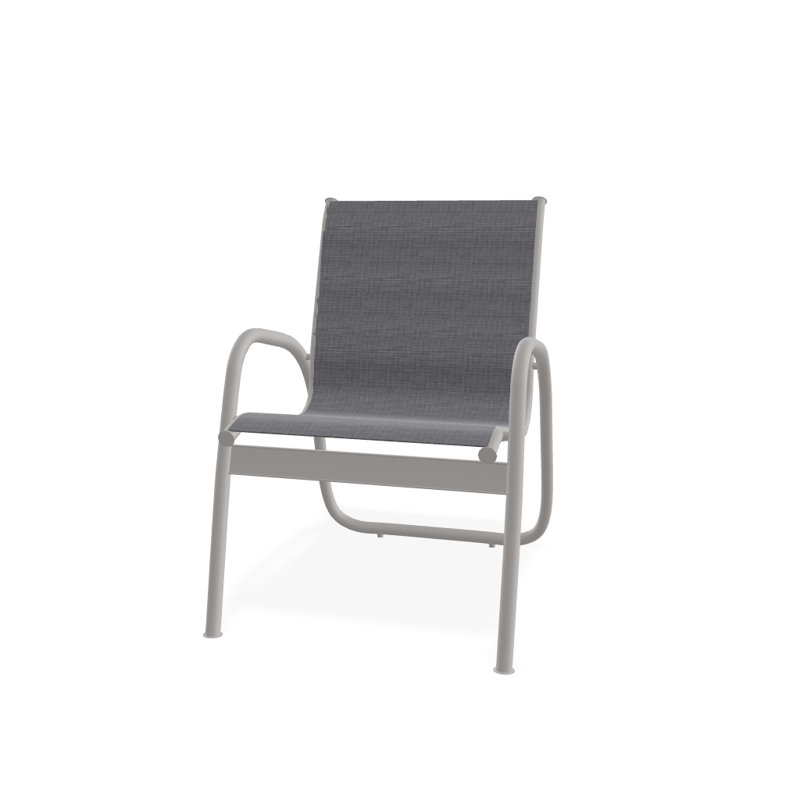 Fauteuil de patio Gardenella, Gris chaleureux texturé, Étain Augustine
