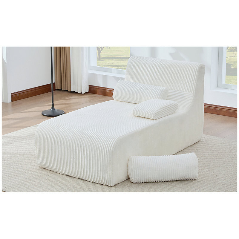 Canapé moderne sans méridienne 34,2 po, Beige Corduroy