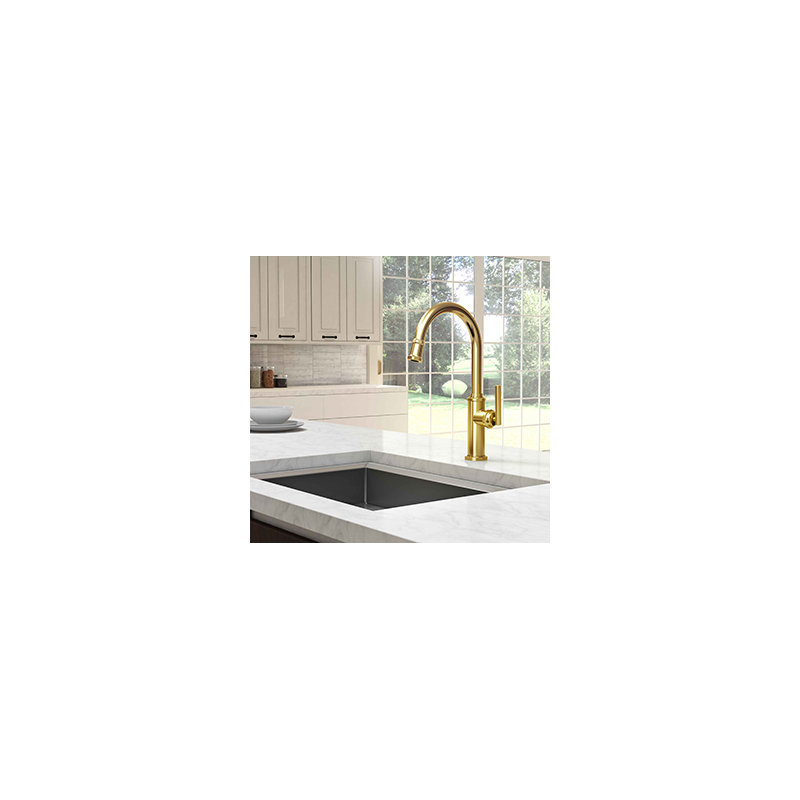 Heaney Single Handle Pull Down Kitchen Faucet, English Bronze