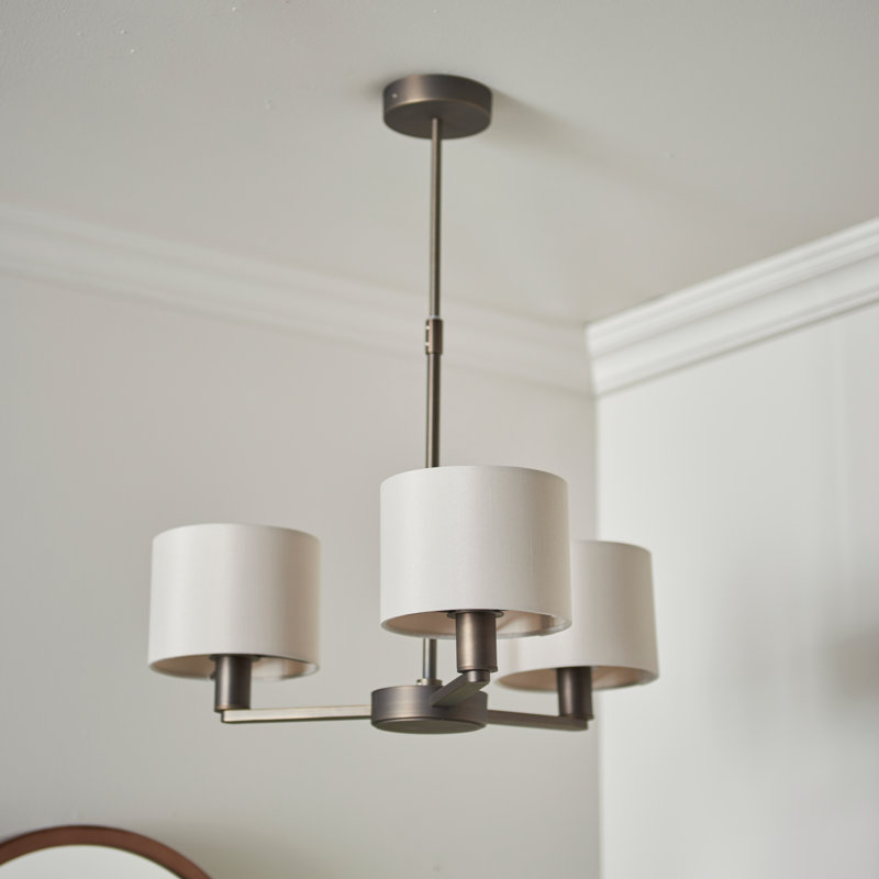 Katrina 3 - Light Shaded Chandelier, Antique Bronze