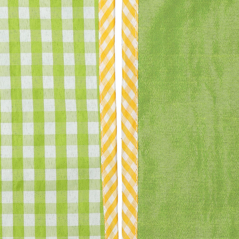 Vichy 4 po X5Y Spring, Vichy printemps vert avec ruban de bordure