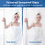 Porte de douche coulissante double encadrée de 44 à 48 po x H 70 po avec verre texturé certifié-125432190-136126677