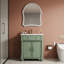 Meuble-lavabo de salle de bain avec lavabo, tiroir rabattable et poignées en métal-658221942