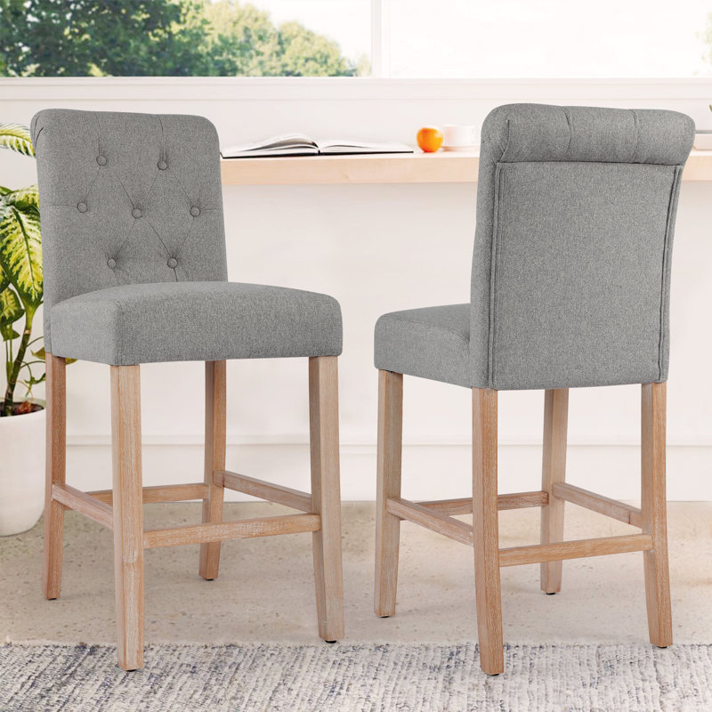 Butlerville Solid Wood Counter Stool, Gray
