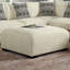 Carré beige de style contemporain recouvert de tissu chenille, couche supérieure en mousse viscoélastique, pieds fuselés en bois massif, taille de 42 pouces, hauteur 21, couche de construction modulaire et structure large, profonde, haute