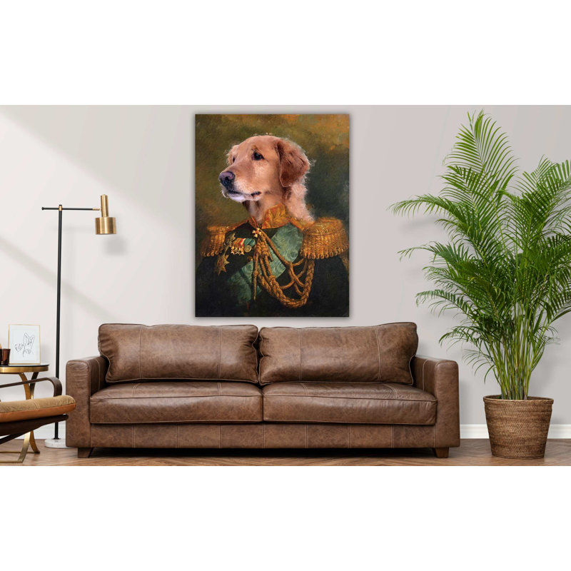 Golden Retriever Dog Period Dress Collection - Art Prints, 39.4cm H x 29.5cm W x 0.07cm D, Metal